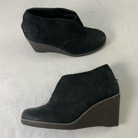 Sperry‎ Top Slider Suede Wedge Ankle Boots Black Women’s Size 7M - Picture 1 of 11